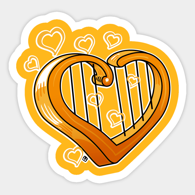 Harp Heart Sticker by btoonz